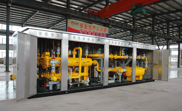 The city gas pressure regulating installation production line has been completed and put into operation .Ouyinuo completed the voltage regulation metering station of Xinjiang.